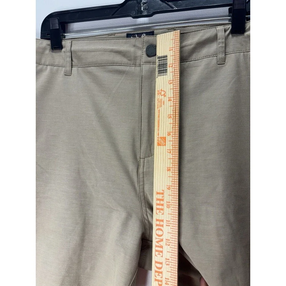 Faherty All Day Shorts Performance Stretch Chino Mens Khaki Drawstring Sz 36